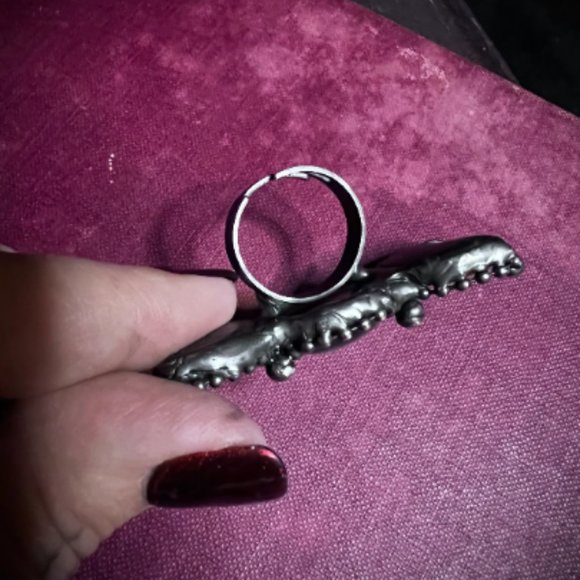 Goddess Triple Moon Ring, Witch Ring. Pagan Ring - Picture 4 of 4